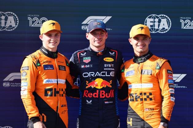 81Oscar Piastri (McLaren Formula 1 Team, 81), 1Max Verstappen (Oracle Red Bull Racing, 01), 4Lando Norris (McLaren Formula 1 Team, 04), Qualifying, ITA, Formel 1 Weltmeisterschaft, Grand Prix Emilia-Romagna Imola, Autodromo Enzo e Dino Ferrari, Media Day, 18.05.2024 ITA, Formel 1 Weltmeisterschaft, Grand Prix Emilia-Romagna Imola, Autodromo Enzo e Dino Ferrari, Media Day, 18.05.2024 Imola Copyright: xEibner-Pressefoto AnnikaxGrafx EP_AGF