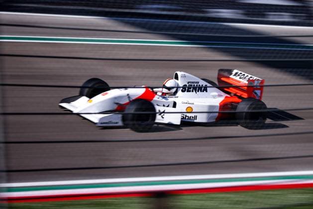 Sebastian Vettel driving his McLaren MP4-8 during the Formula 1 MSC Cruises Gran Premio del Made in Italy e Dell™Emilia-Romagne 2024, 7th round of the 2024 Formula One World Championship, WM, Weltmeisterschaft from May 17 to 19, 2024 on the Autodromo Enzo e Dino Ferrari, in Imola, Italy - F1 - EMILIA-ROMAGNA GRAND PRIX 2024 DPPI Panoramic  240518_R07_EMR_DP_XB5_9578