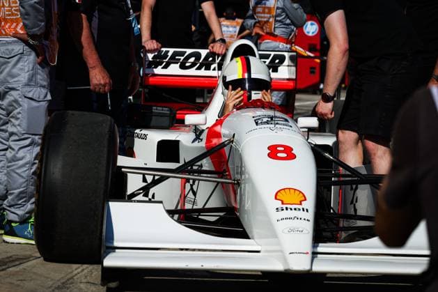VETTEL Sebastian, driving the Mclaren MP4 8 in tribute to Ayrton Senna, during the Formula 1 MSC Cruises Gran Premio del Made in Italy e Dell™Emilia-Romagne 2024, 7th round of the 2024 Formula One World Championship, WM, Weltmeisterschaft from May 17 to 19, 2024 on the Autodromo Enzo e Dino Ferrari, in Imola, Italy - F1 - EMILIA-ROMAGNA GRAND PRIX 2024 DPPI Panoramic  240518_R07_EMR_DP_FG005617