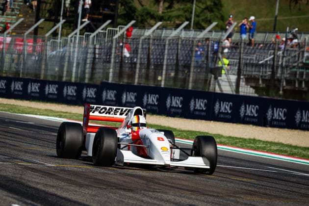 VETTEL Sebastian, driving the Mclaren MP4 8 in tribute to Ayrton Senna, during the Formula 1 MSC Cruises Gran Premio del Made in Italy e Dell™Emilia-Romagne 2024, 7th round of the 2024 Formula One World Championship, WM, Weltmeisterschaft from May 17 to 19, 2024 on the Autodromo Enzo e Dino Ferrari, in Imola, Italy - F1 - EMILIA-ROMAGNA GRAND PRIX 2024 DPPI Panoramic  240518_R07_EMR_DP_FG005805