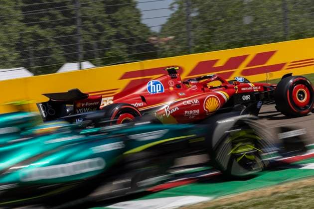 F1 GP Imola Italien Samstag, 18.05.2024 Carlos Sainz 55, Scuderia Ferrari und Fernando Alonso 14, Aston Martin Aramco F1 Team; F1 GP Imola Italien Samstag, 18.05.2024 Copyright: xBEAUTIFULxSPORTS Erlhofx