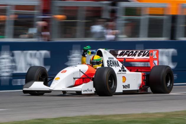 Sebastian Vettel (Deutschland, Rennfahrer) faehrt Demorunden im McLaren MP 4 8 von 1993 zum Gedenken an den 1994 verstorbenen Ayrton Senna (Brasilien), ITA, Formel 1 Weltmeisterschaft, Grand Prix Emilia-Romagna Imola, Autodromo Enzo e Dino Ferrari, Rennen, 19.05.2024 ITA, Formel 1 Weltmeisterschaft, Grand Prix Emilia-Romagna Imola, Autodromo Enzo e Dino Ferrari, Rennen, 19.05.2024 Imola Copyright: xEibner-Pressefoto Memmlerx EP_MMR