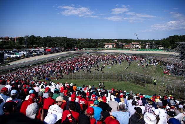 Spectators, F1 Grand Prix of Emilia-Romagna at Autodromo Internazionale Enzo e Dino Ferrari on May 18, 2024 in Imola, Italy. (Photo by HOCH ZWEI) Imola Italy