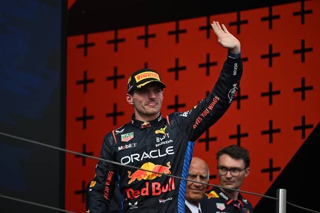 Formel 1 Grand Prix Emilia Romagna 2024 19.05.2024, Autodromo Enzo e Dino Ferrari, Imola, Formel 1 Grand Prix Emilia Romagna 2024 ,im Bild Podium: Sieger Max Verstappen (NLD), Oracle Red Bull Racing