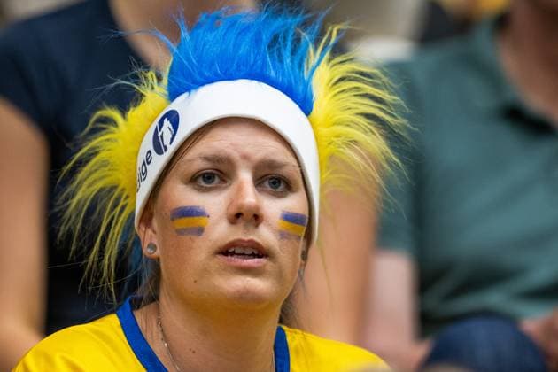 240519 Audience of Sweden during the European Golden League between Sweden and Belgium on May 19, 2024 in Lund. Photo: Avdo Bilkanovic BILDBYRAN COP 115 AB0272 volleyboll volleyball european golden league sverige belgium sweden dam bbeng Copyright: AVDOxBILKANOVIC BB240519AB087