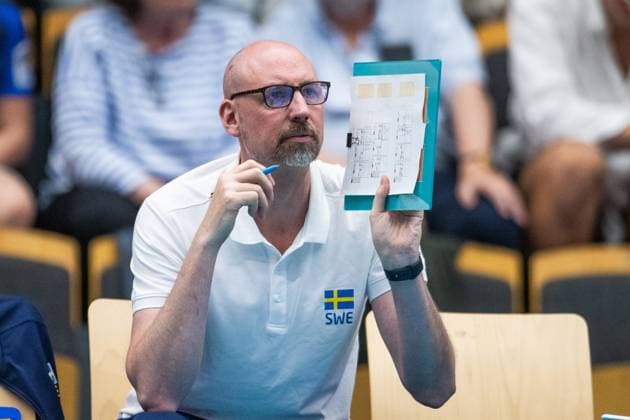 240519 Assistant coach Jonas Svantesson during the European Golden League between Sweden and Belgium on May 19, 2024 in Lund. Photo: Avdo Bilkanovic BILDBYRAN COP 115 AB0272 volleyboll volleyball european golden league sverige belgium sweden dam bbeng caoch Copyright: AVDOxBILKANOVIC BB240519AB089