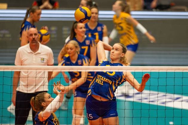 240519 Kirsten Van Leusen of Sweden during worm-up prior the European Golden League between Sweden and Belgium on May 19, 2024 in Lund. Photo: Avdo Bilkanovic BILDBYRAN COP 115 AB0272 volleyboll volleyball european golden league sverige belgium sweden dam bbeng Copyright: AVDOxBILKANOVIC BB240519AB098