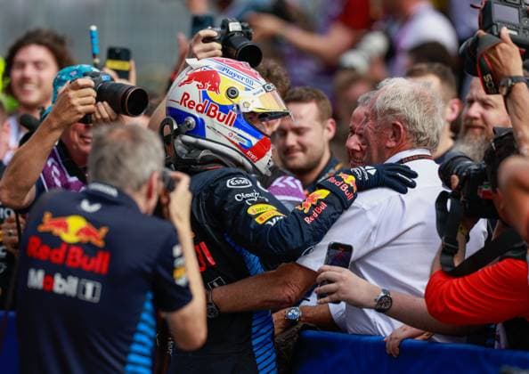 1 Max Verstappen (NLD, Oracle Red Bull Racing), Dr. Helmut Marko (AUT, Oracle Red Bull Racing), F1 Grand Prix of Emilia-Romagna at Autodromo Internazionale Enzo e Dino Ferrari on May 19, 2024 in Imola, Italy. (Photo by HOCH ZWEI) Imola Italy