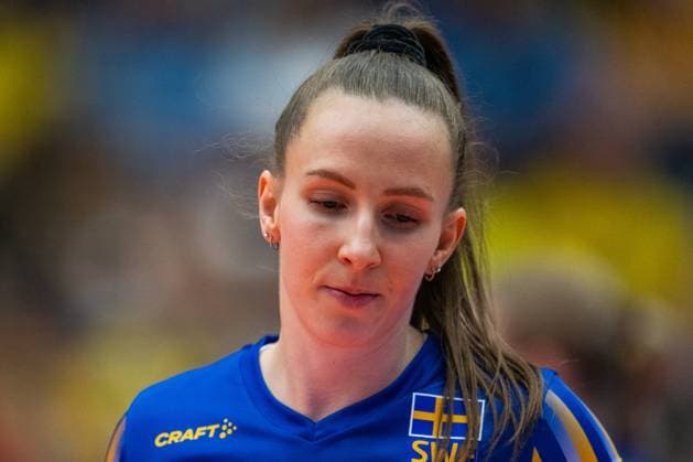 240519 Anna Haak of Sweden looks dejected during the European Golden League between Sweden and Belgium on May 19, 2024 in Lund. Photo: Avdo Bilkanovic BILDBYRAN COP 115 AB0272 volleyboll volleyball european golden league sverige belgium sweden dam bbeng Copyright: AVDOxBILKANOVIC BB240519AB102