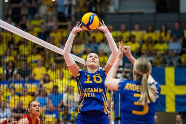 240519 Vilma Julevik of Sweden during the European Golden League between Sweden and Belgium on May 19, 2024 in Lund. Photo: Avdo Bilkanovic BILDBYRAN COP 115 AB0272 volleyboll volleyball european golden league sverige belgium sweden dam bbeng Copyright: AVDOxBILKANOVIC BB240519AB107