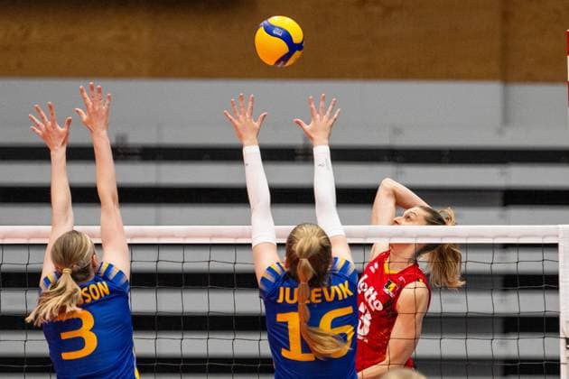 240519 Britt Herbots of Belgium during the European Golden League between Sweden and Belgium on May 19, 2024 in Lund. Photo: Avdo Bilkanovic BILDBYRAN COP 115 AB0272 volleyboll volleyball european golden league sverige belgium sweden dam bbeng Copyright: AVDOxBILKANOVIC BB240519AB117