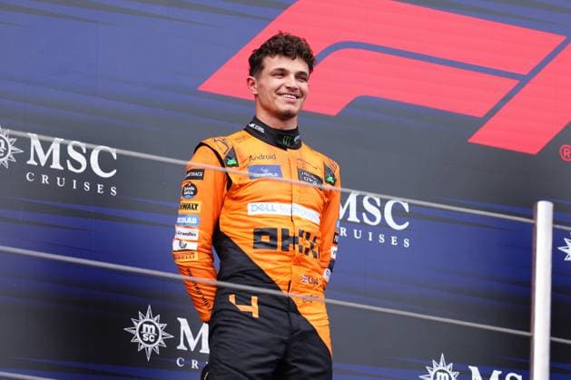 4Lando Norris (McLaren Formula 1 Team, 04), Rennen, Podium, ITA, Formel 1 Weltmeisterschaft, Grand Prix Emilia-Romagna Imola, Autodromo Enzo e Dino Ferrari, Media Day, 19.05.2024 ITA, Formel 1 Weltmeisterschaft, Grand Prix Emilia-Romagna Imola, Autodromo Enzo e Dino Ferrari, Media Day, 19.05.2024 Imola Copyright: xEibner-Pressefoto AnnikaxGrafx EP_AGF