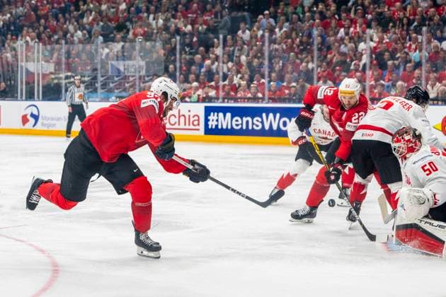 PRAGUE, CZECH REPUBLIC - MAY 19:Roman Josi of Switzerland (L) in action during the preliminary round match between Switzerland and Canada at Prague Arena on May 19, 2024 in Prague, Czech Republic. Prague Prague Arena Czech Republic Copyright: xJustPictures.ch JarixPestelaccix jp-en-EuSpIm-JP4_JAR_Switzerland_Canada_19May2024_013