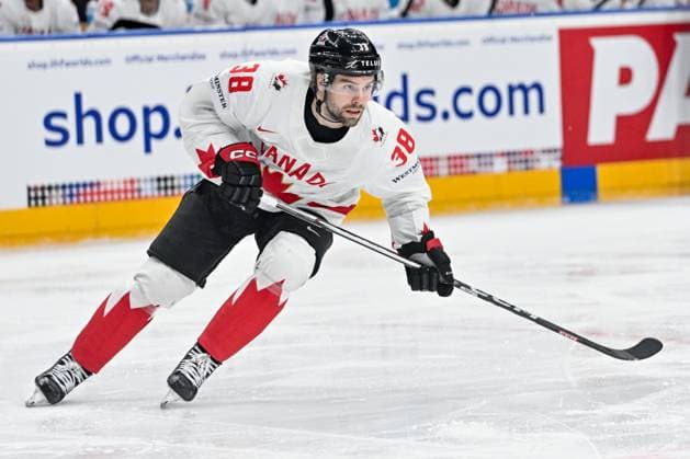 PRAGUE, CZECH REPUBLIC - MAY 19: Brandon Hagel of Canada in action during the preliminary round match between Switzerland and Canada at Prague Arena on May 19, 2024 in Prague, Czech Republic. Prague Prague Arena Czech Republic Copyright: xJustPictures.ch AndreaxBrancax jp-en-EuSpIm-AB_19052024_AAB_7905