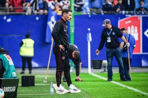 Christian Fiel (1. FC Nuernberg, Trainer) GER, Hamburger SV vs. 1. FC Nuernberg, Fussball, 2. Bundesliga, Spieltag 34, Saison 2023 2024, 19.05.2024 DFL REGULATIONS PROHIBIT ANY USE OF PHOTOGRAPHS AS IMAGE SEQUENCES AND OR QUASI-VIDEO GER, Hamburger SV vs. 1. FC Nuernberg, Fussball, 2. Bundesliga, Spieltag 34, Saison 2023 2024, 19.05.2024 Hamburg