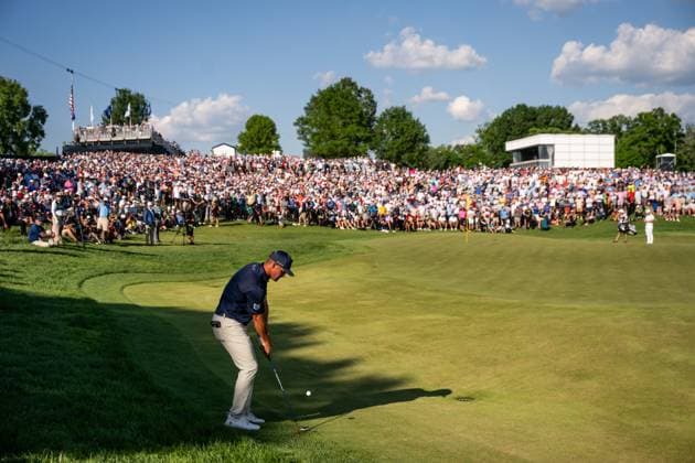 240519 Bryson DeChambeau of the United States during the final round of the 2024 PGA, Golf Herren Championship Golf Tournament on May 19, 2024 in Louisville. Photo: Petter Arvidson BILDBYRAN kod PA PA0811 golf pga championship bbeng Copyright: PETTERxARVIDSON BB240519PA180