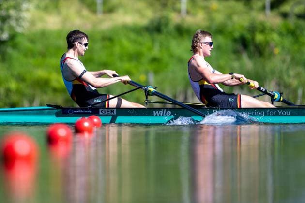 Sport Themen der Woche KW21 Sport Bilder des Tages Final Olympic and Paralympic Qualification Regatta; Luzern, 20.05.2024 Julius Christ and Soenke Kruse of Germany - Men s Pair at Final Olympic and Paralympic Qualification Regatta in Luzern, Rotsee, on Monday, 20. May 2024 *** Final Olympic and Paralympic Qualification Regatta Lucerne, 20 05 2024 Julius Christ and Soenke Kruse of Germany Men s Pair at Final Olympic and Paralympic Qualification Regatta in Lucerne, Rotsee, on Monday, 20 May 2024 Copyright: xBEAUTIFULxSPORTS TobiasxLacknerx