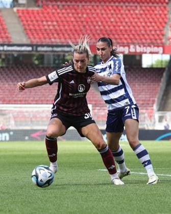 20.05.2024 - Fussball - Saison 2023 2024 - 1. Frauen - Fussball - Bundesliga - 22. Spieltag: 1. FC Nürnberg FCN ( Club ) - MSV Duisburg ( Zebras ) - Sportfoto Zink DaMa - xdaxmax - Medina Desic (30, 1. FC Nürnberg FCN ) Miray Cin (7, MSV Duisburg )