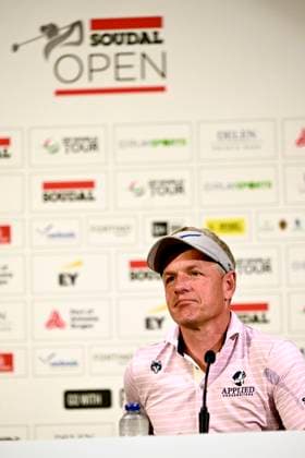 press conference, PK, Pressekonferenz Soudal Open Golf SCHILDE, BELGIUM - MAY 21 : Tournament director Luke Donald pictured during a press conference prior to the DP World Tour Golf Soudal Open at the Rinkven International Golf Club on May 21, 2024 in Schilde, Belgium, 21 05 2024 Schilde Belgium  Copyright: xPeterxDexVoechtx