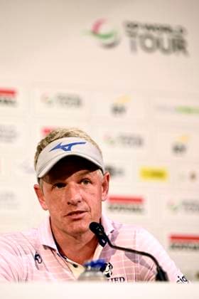 press conference, PK, Pressekonferenz Soudal Open Golf SCHILDE, BELGIUM - MAY 21 : Tournament director Luke Donald pictured during a press conference prior to the DP World Tour Golf Soudal Open at the Rinkven International Golf Club on May 21, 2024 in Schilde, Belgium, 21 05 2024 Schilde Belgium  Copyright: xPeterxDexVoechtx