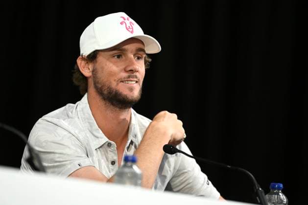 press conference, PK, Pressekonferenz Soudal Open Golf SCHILDE, BELGIUM - MAY 21 : Thomas Pieters pictured during a press conference prior to the DP World Tour Golf Soudal Open at the Rinkven International Golf Club on May 21, 2024 in Schilde, Belgium, 21 05 2024 Schilde Belgium  Copyright: xPeterxDexVoechtx