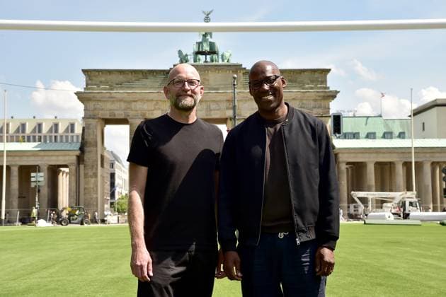 Moritz van Dülmen, Geschäftsführer von Kulturprojekte Berlin,¨Kultursenator Joe Chialo PK Vorstellung der Fan Zone Berlin was erwartet die Besucherinnen und Besucher zur UEFA EURO, EM, Europameisterschaft,Fussball 2024 in der Hauptstadt in Berlin 21.05.2024 PK zur UEFA EURO 2024 in Berlin