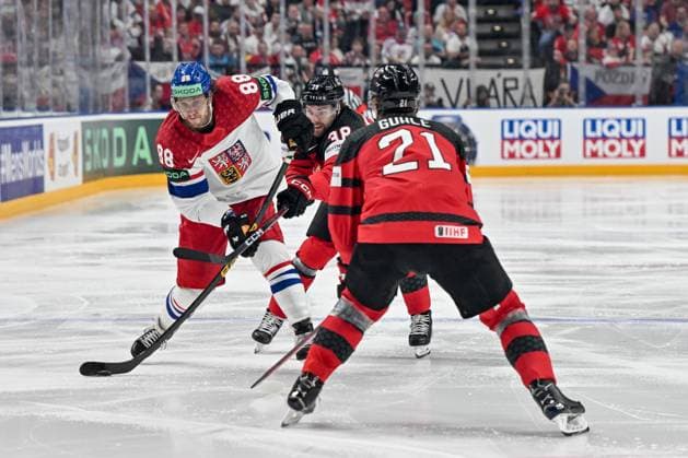 PRAGUE, CZECH REPUBLIC - MAY 21: David Pastrnak of Czechia takes a shot during the preliminary round match between Canada and Czechia at Prague Arena on May 21, 2024 in Prague, Czech Republic. Prague Prague Arena Czech Republic Copyright: xJustPictures.ch AndreaxBrancax jp-en-EuSpIm-AB_21052024_AAB_3231