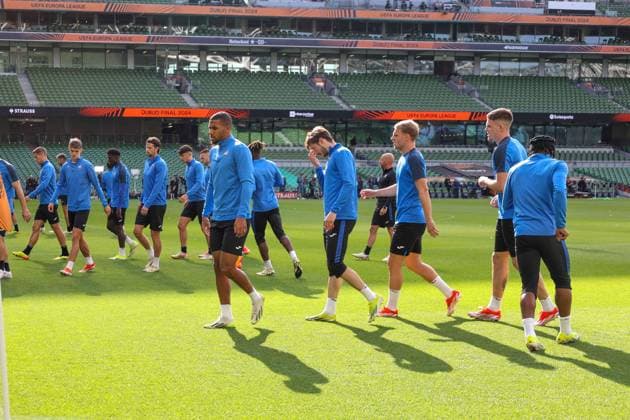May 21, 2024, Dublino, IRLANDA: 21 05 2024 Dublin, pre-match training for the 2024 Europa League final between Atalanta vs Bayer Leverkusen Champions..In the picture: soccer Atalanta Dublino IRLANDA - ZUMAs236 20240521_aap_s236_013 Copyright: xFabioxSassox
