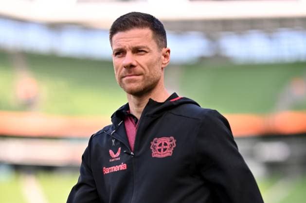 21.05.2024, xjrdrx, Fussball UEFA Europa League Finale 2024, Bayer 04 Leverkusen - Pressekonferenz Training emspor, v.l. Trainer Xabi Alonso (Bayer Leverkusen) (DFL DFB REGULATIONS PROHIBIT ANY USE OF PHOTOGRAPHS as IMAGE SEQUENCES and or QUASI-VIDEO) Dublin