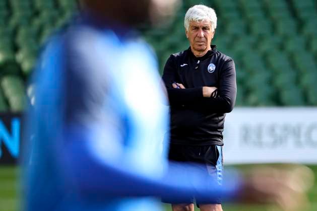 Gian Piero Gasperini head coach of Atalanta BC attends a training session on the eve of the UEFA 2023 2024 Europa League final football match between Atalanta BC and Bayer Leverkusen at the Dublin Arena stadium in Dublin, Republic of Ireland, on 21 May 2024. cesarexpurini