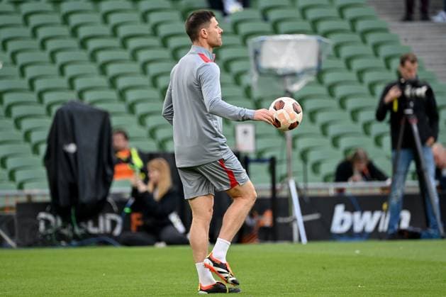 21.05.2024, xjrdrx, Fussball UEFA Europa League Finale 2024, Bayer 04 Leverkusen - Pressekonferenz Training emspor, v.l. Trainer Xabi Alonso (Bayer Leverkusen) (DFL DFB REGULATIONS PROHIBIT ANY USE OF PHOTOGRAPHS as IMAGE SEQUENCES and or QUASI-VIDEO) Dublin