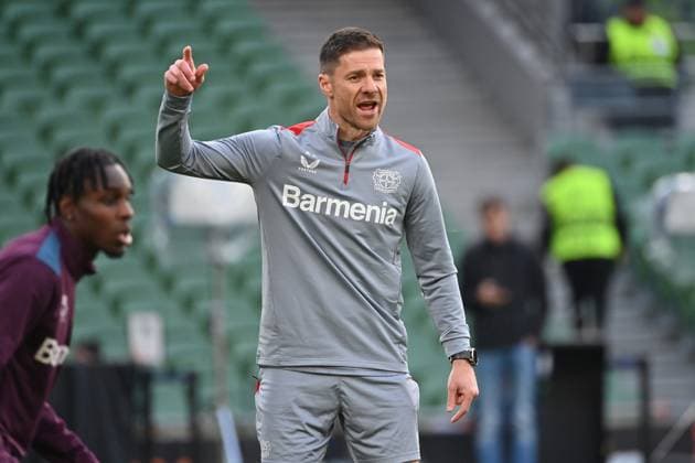 21.05.2024, xjrdrx, Fussball UEFA Europa League Finale 2024, Bayer 04 Leverkusen - Pressekonferenz Training emspor, v.l. Trainer Xabi Alonso (Bayer Leverkusen) (DFL DFB REGULATIONS PROHIBIT ANY USE OF PHOTOGRAPHS as IMAGE SEQUENCES and or QUASI-VIDEO) Dublin