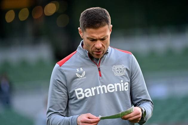 21.05.2024, xjrdrx, Fussball UEFA Europa League Finale 2024, Bayer 04 Leverkusen - Pressekonferenz Training emspor, v.l. Trainer Xabi Alonso (Bayer Leverkusen) (DFL DFB REGULATIONS PROHIBIT ANY USE OF PHOTOGRAPHS as IMAGE SEQUENCES and or QUASI-VIDEO) Dublin