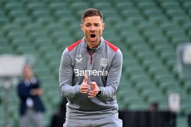 21.05.2024, xjrdrx, Fussball UEFA Europa League Finale 2024, Bayer 04 Leverkusen - Pressekonferenz Training emspor, v.l. Trainer Xabi Alonso (Bayer Leverkusen) (DFL DFB REGULATIONS PROHIBIT ANY USE OF PHOTOGRAPHS as IMAGE SEQUENCES and or QUASI-VIDEO) Dublin