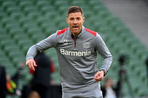21.05.2024, xjrdrx, Fussball UEFA Europa League Finale 2024, Bayer 04 Leverkusen - Pressekonferenz Training emspor, v.l. Trainer Xabi Alonso (Bayer Leverkusen) (DFL DFB REGULATIONS PROHIBIT ANY USE OF PHOTOGRAPHS as IMAGE SEQUENCES and or QUASI-VIDEO) Dublin