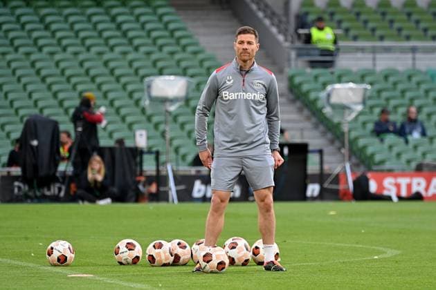 21.05.2024, xjrdrx, Fussball UEFA Europa League Finale 2024, Bayer 04 Leverkusen - Pressekonferenz Training emspor, v.l. Trainer Xabi Alonso (Bayer Leverkusen) (DFL DFB REGULATIONS PROHIBIT ANY USE OF PHOTOGRAPHS as IMAGE SEQUENCES and or QUASI-VIDEO) Dublin