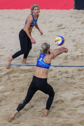 Beach Pro Tour - Elite 16 Espinho, Portugal, 22.05.2024 Louisa Lippmann (GER), Laura Ludwig (GER); Beach Pro Tour - Elite 16 Espinho, Espinho am 22.05.2024 Copyright: xBEAUTIFULxSPORTS PeterxWeberx