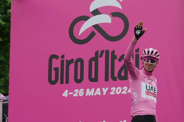 Sport Bilder des Tages Poga& x10d;ar Tadej (Team Uae Emirates) Preparations for departure during the stage 18 of the Giro d Italia from Fiera di Primiero to Padova, Italy - Thursday, May 23, 2024. cycling  Copyright: xGianxMattiaxD Albertox xLaPressex