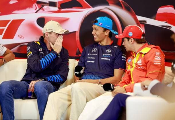 1 Max Verstappen (NLD, Oracle Red Bull Racing), 23 Alexander Albon (THA, Williams Racing), 16 Charles Leclerc (MCO, Scuderia Ferrari HP), F1 Grand Prix of Monaco at Circuit de Monaco on May 23, 2024 in Monte-Carlo, Monaco. (Photo by HOCH ZWEI) Monte-Carlo Monaco