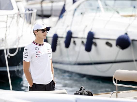 MONACO - George Russell (Mercedes) arrives at the Circuit de Monaco in the run-up to the Monaco Grand Prix. ANP SEM VAN DER WAL xVIxANPxSportx xxANPxIVx 499345070 originalFilename: 499345070.jpg