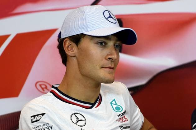 23.05.2024, xrarjax, Motorsport FIA Formel 1, Großer Preis von Monaco 2024 emspor, v.l. Pressekonferenz George Russel (Mercedes AMG Petronas) Startnummer 63 Monte Carlo