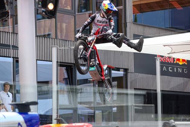 Monaco, Principality of Monaco: Motocross stunt show i Oracle Red Bull Racing Hospitality in Monaco Harbor..during Formula 1 Grand Prix de Monaco 2024 at Monte Carlo (MC), may 23-26 2024 Formula 1 Championship - Formula 1 Grand Prix de Monaco - Paddock  - ZUMAp169 20240523_zsa_p169_209 Copyright: xAlessioxDexMarco IPAxSportx