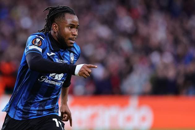 Ademola Lookman of Atalanta BC celebrates after scoring the goal of 2-0 during the 2023 2024 Europa League Final football match between Atalanta BC and Bayer Leverkusen at Dublin Arena stadium in Dublin (Republic of Ireland), May 22nd, 2024. cesarexpurini