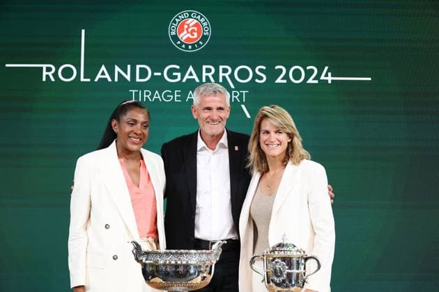 The Draw At Rolang Garros 2024 NB Marie Jose Perec, Gilles Moretton, Amelie Mauresmo during the draw at Rolang Garros 2024 on May 23, 2024 in Paris, France. Photo by Nasser Berzane ABACAPRESS.COM Paris France  Copyright: xBerzanexNasser ABACAx