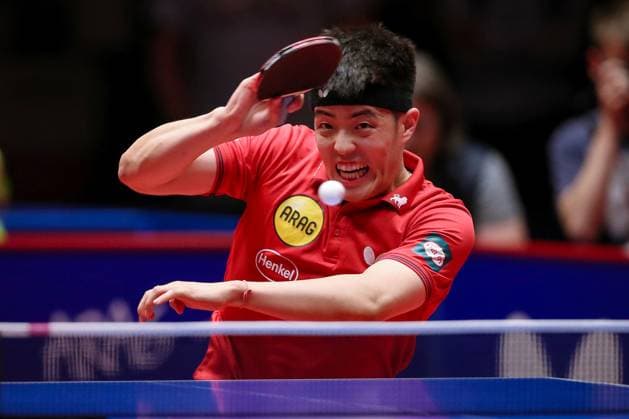 Bilder des Jahres 2024, Sport 05 Mai Sport Themen der Woche KW21 Sport Bilder des Tages 23.05.2024, Tischtennis, Duesseldorf, ARAG CenterCourt, TTBL Herren, Halbfinale Playoffs Spiel 2, Borussia Düsseldorf - TSV Bad Königshofen: Dang Qiu (Borussia Düsseldorf) Nordrhein-Westfalen Deutschland *** 23 05 2024, Table Tennis, Duesseldorf, ARAG CenterCourt, TTBL Men, Semifinal Playoffs Game 2, Borussia Düsseldorf TSV Bad Königshofen Dang Qiu Borussia Düsseldorf North Rhine-Westphalia Germany