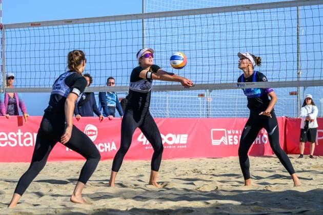 Beach Pro Tour - Elite 16 Espinho, Portugal, 24.05.2024 Svenja Mueller (GER); Beach Pro Tour - Elite 16 Espinho, Espinho am 24.05.2024 Copyright: xBEAUTIFULxSPORTS PeterxWeberx