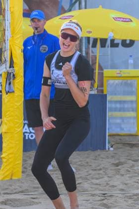 Beach Pro Tour - Elite 16 Espinho, Portugal, 24.05.2024 Svenja Mueller (GER); Beach Pro Tour - Elite 16 Espinho, Espinho am 24.05.2024 Copyright: xBEAUTIFULxSPORTS PeterxWeberx