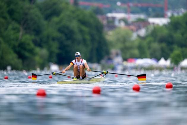 Bilder des Jahres 2024, Sport 05 Mai Sport Themen der Woche KW21 Sport Bilder des Tages World Rowing Cup II; Luzern, 24.05.2024 Arno Gaus of Germany Lightweight Men s Single Sculls at World Rowing Cup II - Lucerne Regatta in Luzern, Rotsee, on Friday, 24. May 2024 *** World Rowing Cup II Lucerne, 24 05 2024 Arno Gaus of Germany Lightweight Men s Single Sculls at World Rowing Cup II Lucerne Regatta in Luzern, Rotsee, on Friday, 24 May 2024 Copyright: xBEAUTIFULxSPORTS TobiasxLacknerx