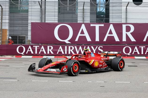 Carlos Sainz jr. (Scuderia Ferrari HP), 1 Freies Training, Grosser Preis von Monaco, Motorsport, Herren, Formel 1, 24.05.2024 Monte Carlo Monaco MCO