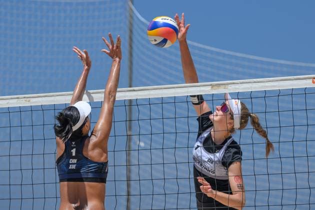 Beach Pro Tour - Elite 16 Espinho, Portugal, 24.05.2024 Svenja Mueller (GER); Beach Pro Tour - Elite 16 Espinho, Espinho am 24.05.2024 Copyright: xBEAUTIFULxSPORTS PeterxWeberx